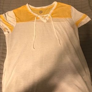 SO relaxed T-shirt ( yellow and white )